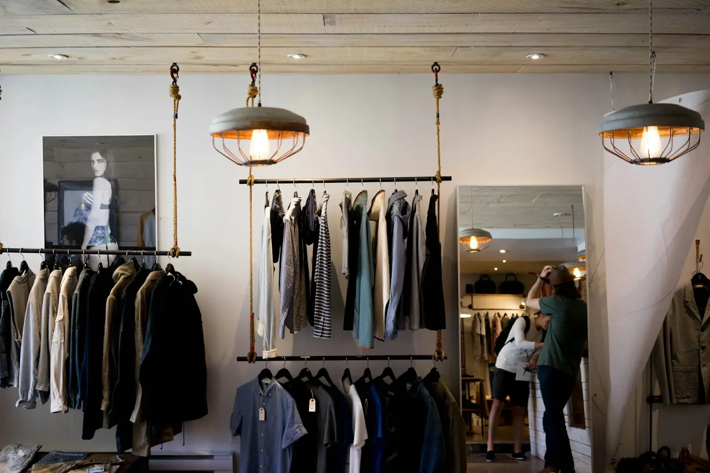 Owner at the counter of a small retail store (illustrative stock photo)